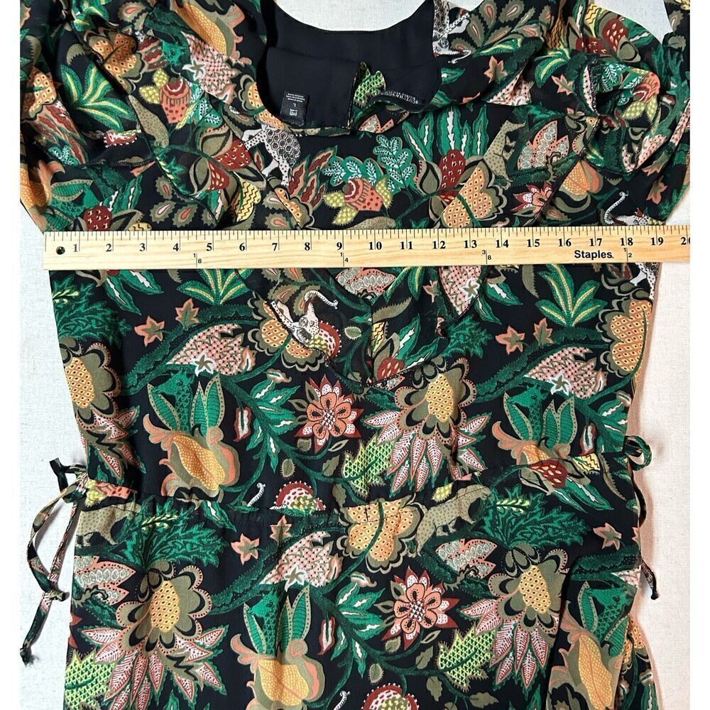 Scotch & Soda Maison Scott Forest Green Jungle Ruffle Size Large - Picture 11 of 16